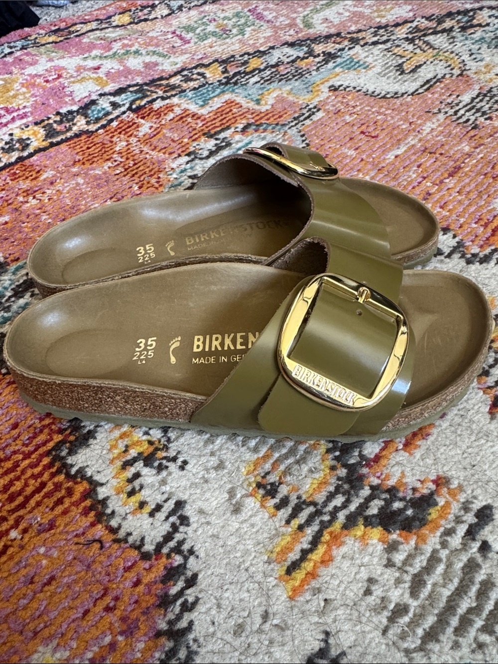 Birkenstock Green Big Buckle sandals